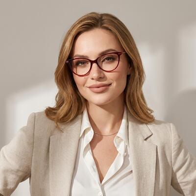 Shelley Red Cat Eye Glasses