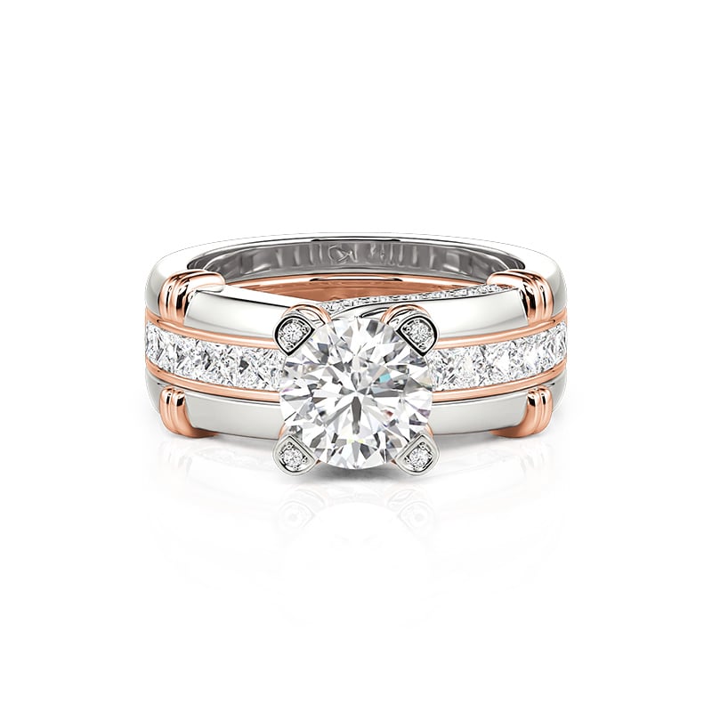 Jeulia Knot Round Cut Sterling Silver Interchangeable Ring Set
