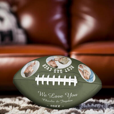 "Best Dad Ever" Customized Football Can Add Photos as Father's Day Gift for Dad