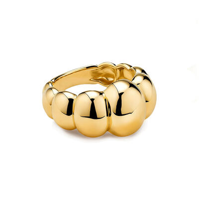 Jeulia Everyday Gold Dome Ring Sterling Silver