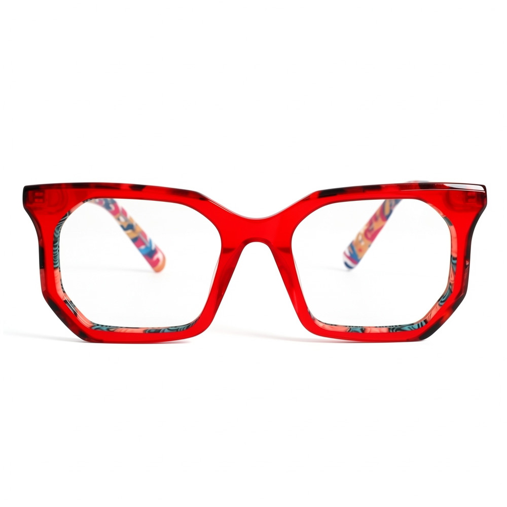 Polly Red Square Glasses