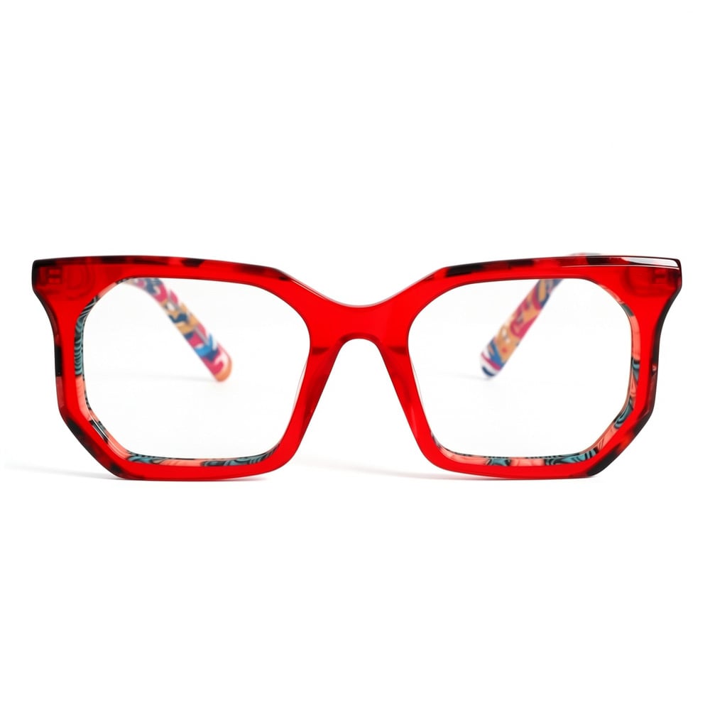 Polly Red Square Glasses
