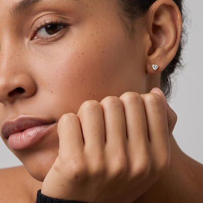 "Dear Me" Heart Cut Stud Earrings