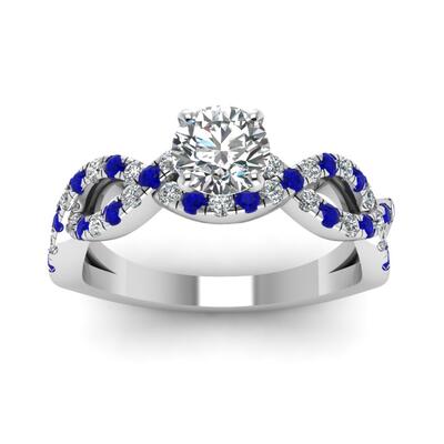 Jeulia Twist Round Cut Sterling Silver Ring