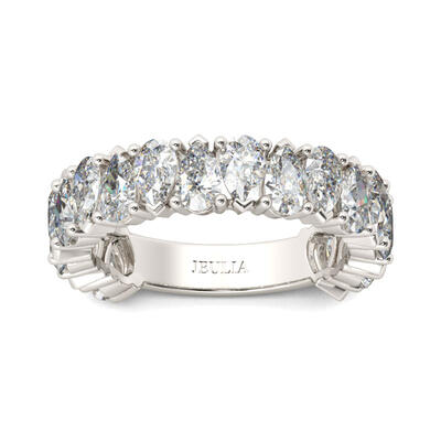 Jeulia Classic Pear Cut Sterling Silver Women's Band