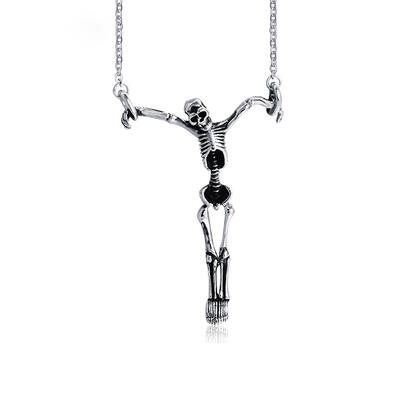 Jeulia Skull Design Titanium Steel Men's Necklace