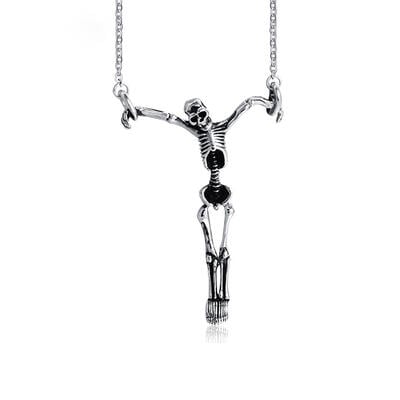 Jeulia Skull Design Titanium Steel Men's Necklace