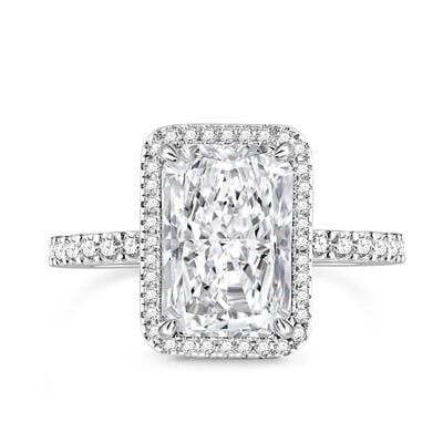 Jeulia Classic Radiant Cut Sterling Silver Engagement Ring