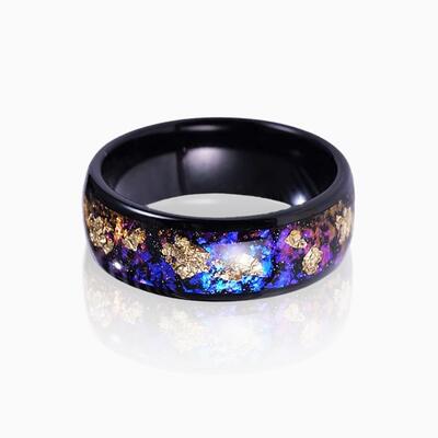 "Comet's Journey" 8mm Tungsten Carbide Men's Wedding Ring