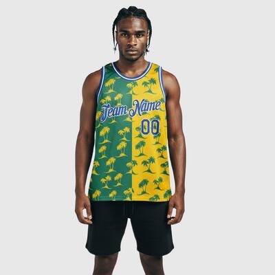 Custom 3D Pattern Hawaii Palm Trees Authentic Basketball Jersey