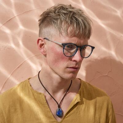 Troy Blue Round Glasses
