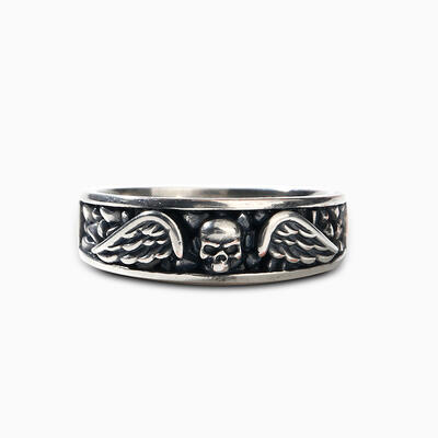 Jeulia "Flying Skull" Wing Sterling Silver Band
