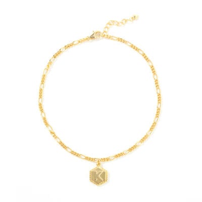 Jeulia Initial Tag Personalized Sterling Silver Anklet