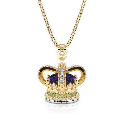 Jeulia "Crowns for You" Coronation Crown Sterling Silver Necklace