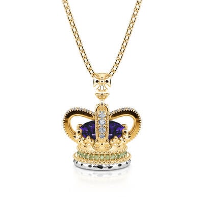 Jeulia "Crowns for You" Coronation Crown Sterling Silver Necklace