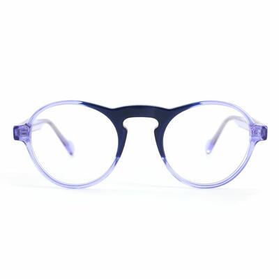 Service Blue Round Glasses