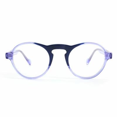 Service Blue Round Glasses