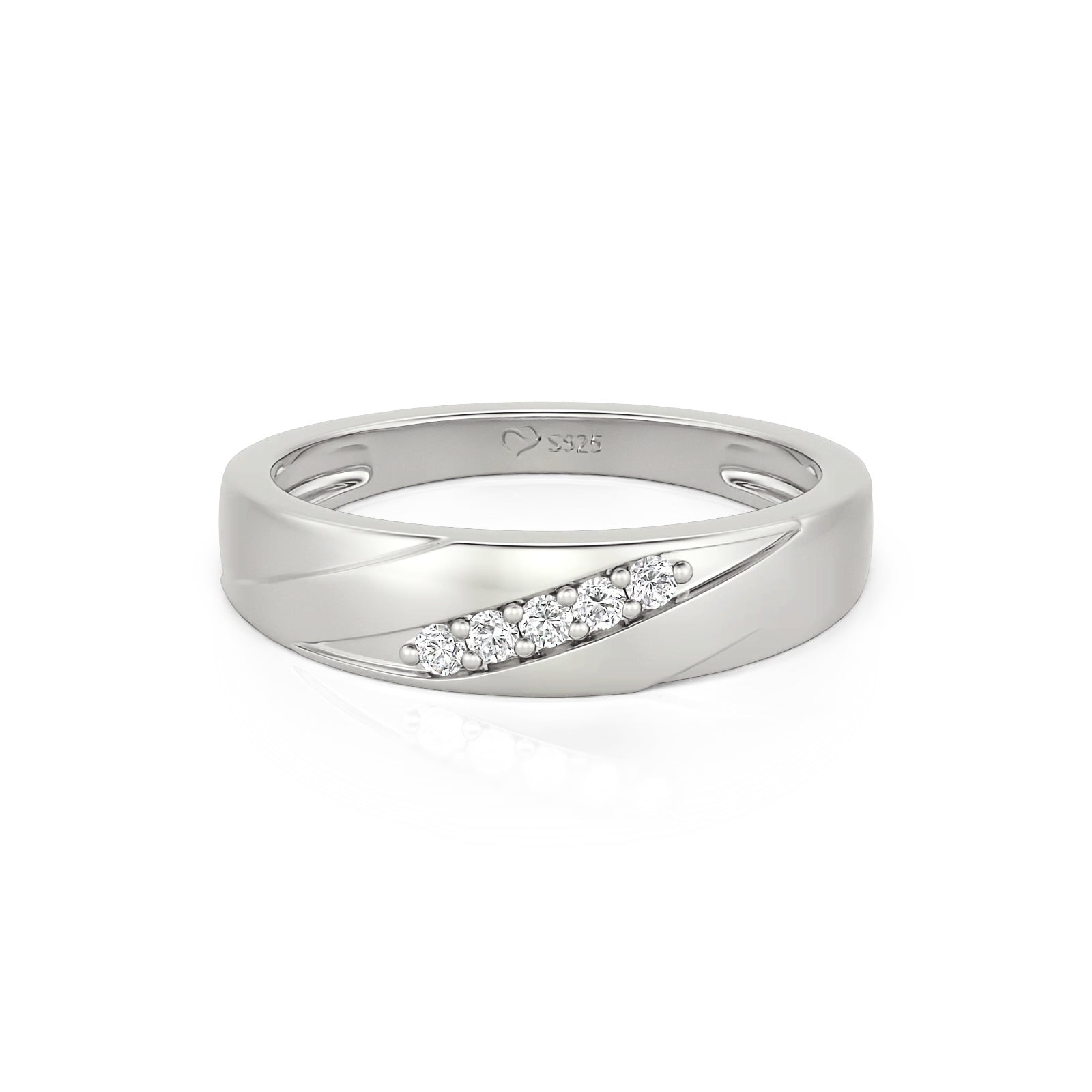 Jeulia Classic Twist Bypass Wedding Band for Men