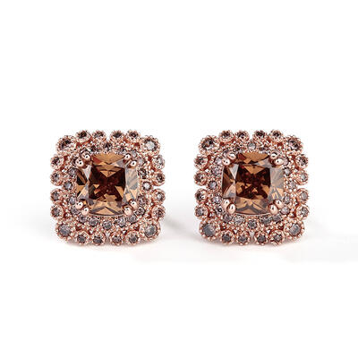 Jeulia Milgrain Design Halo Cushion Cut Sterling Silver Earrings