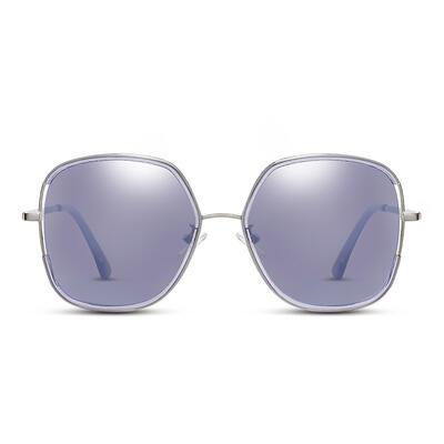 Jeulia "Rock 'n' Roll" Geometric Purple Mirror Polarized Unisex Sunglasses