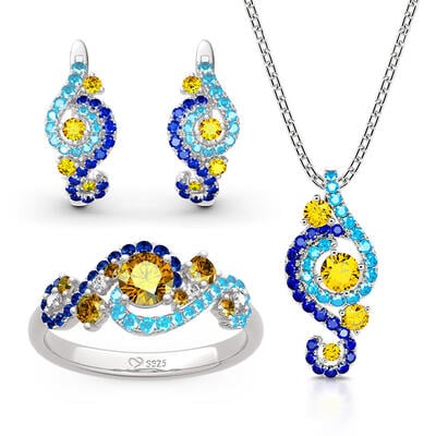 Jeulia Conjunto de joyas con diseño de cielo estrellado