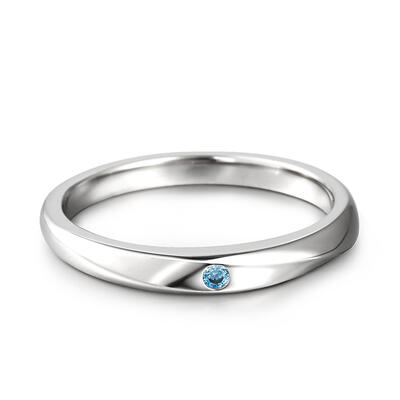 Jeulia "True Love is Forever" Sterling Silver Men's Band