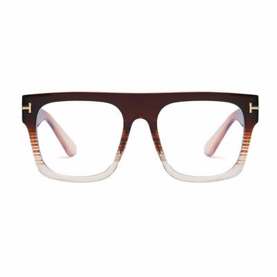 Vibrant Brown Square Glasses