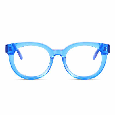 Haley Blue Round Glasses