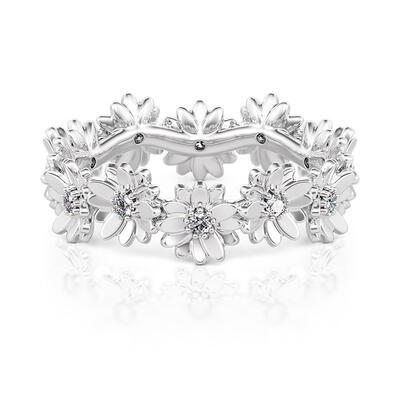 Jeulia Bague Éternité Pétales de Marguerite pour Femme Argent Sterling