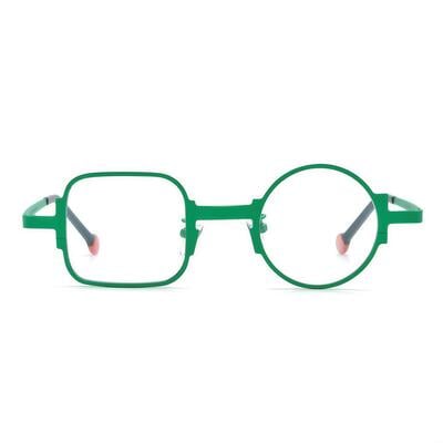 Stella Grüne Quadratische Runde Brille