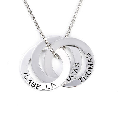 Jeulia Russian Ring Engraved Necklace Sterling Silver