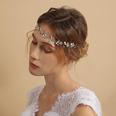 Jeulia Simple Flower Hairpiece 2 Pack Pearl Crystle Wedding Headband