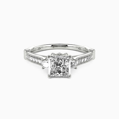 "Eyes for You" Princess Cut Side Stone Engagement Ring