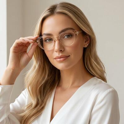 Audrey Champagne Cat Eye Glasses