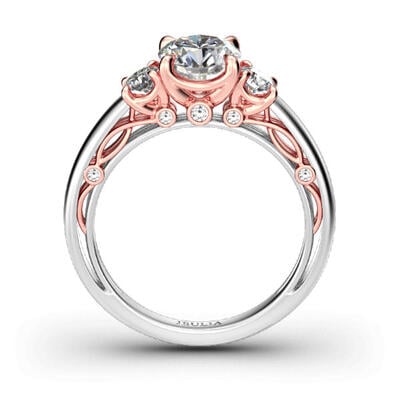 Jeulia Three Stone Round Cut Sterling Silver Ring