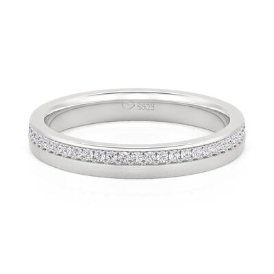Jeulia Brushed Polished Eternity Wedding Band for Women