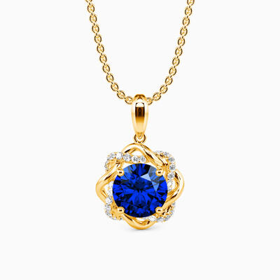"My Beloved" Round Cut Floral Necklace