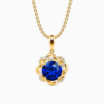 "My Beloved" Round Cut Floral Necklace