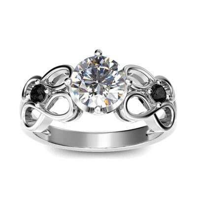 Jeulia Infinity Round Cut Sterling Silver Ring