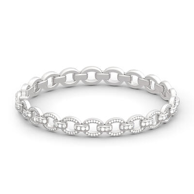Jeulia Round Cut Jewellery Chain Sterling Silver Bracelet