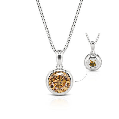 Jeulia Hollow Bear Reversible Necklace Sterling Sliver