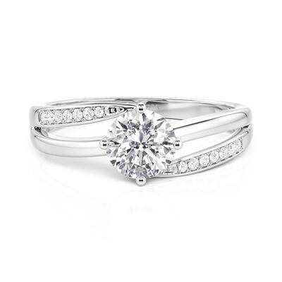 Jeulia Anillo de Boda Cruzado Simple de Plata de Ley