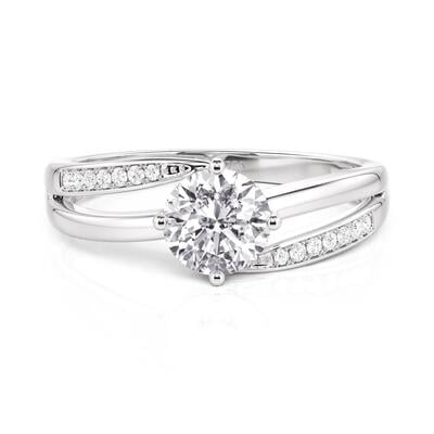 Jeulia Simple Bypass Wedding Ring Sterling Silver