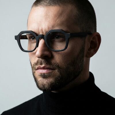 Zebulon Black Square Glasses