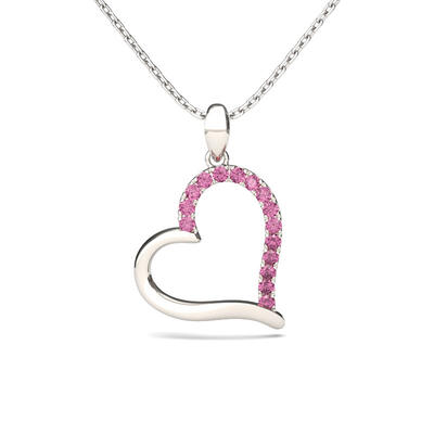 Jeulia Loving Heart Sterling Silver Necklace