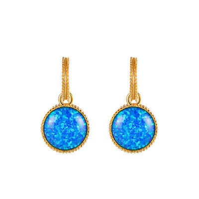 Jeulia "Sensation de rêve" Boucles d'oreilles en forme de goutte Opale Bleue en Argent Sterling