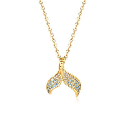 Jeulia Personalized Mermaid Tail Sterling Silver Necklace