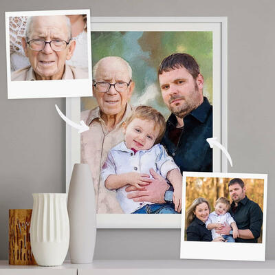 Portrait Using A Frame Personalized Custom Photo Frame Portrait Stitching for Your Loved Ones ...