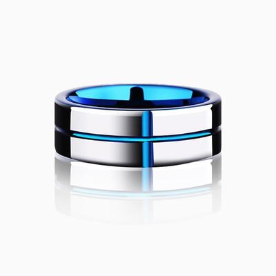 "Sealed Fate" 8mm Tungsten Carbide Men's Wedding Ring