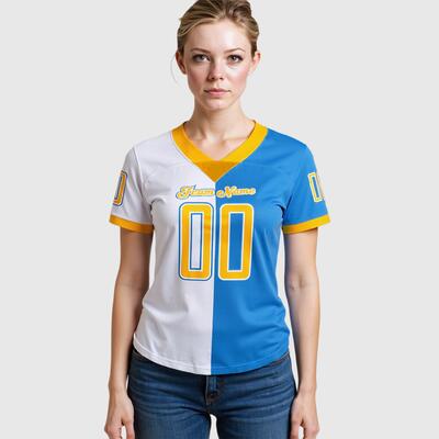 Custom Football Jersey Mesh Split Fashion Stitched Team Name & Custom Number